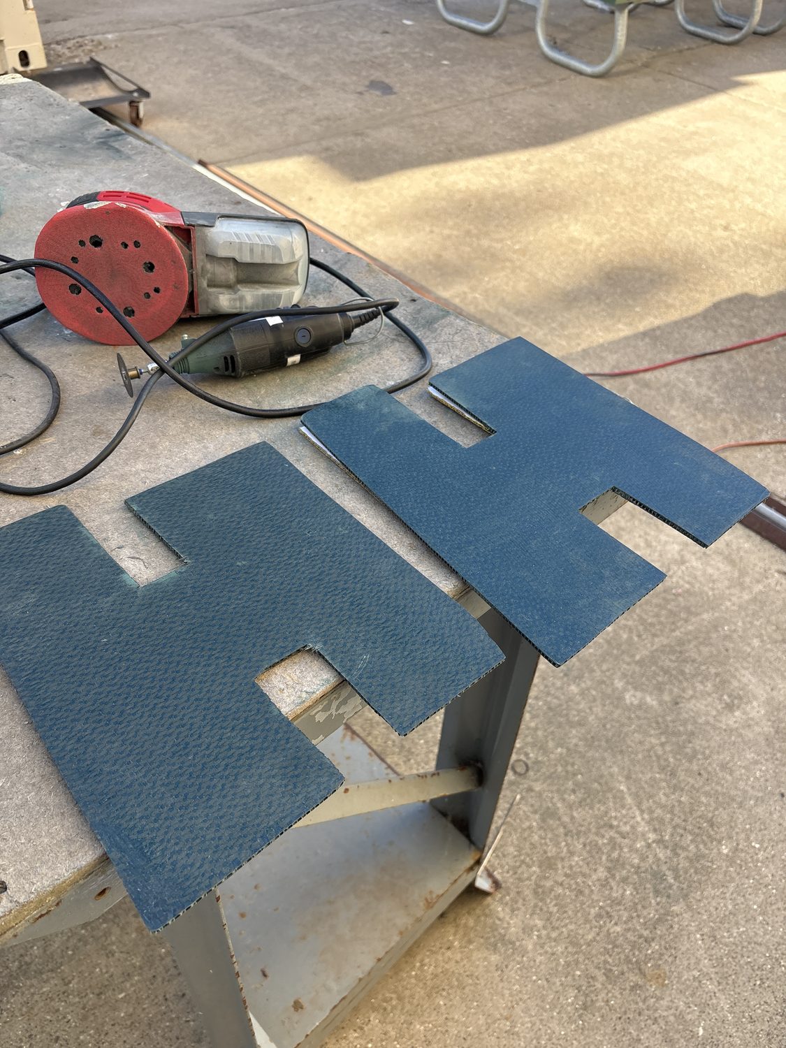 Trimming the cured panel