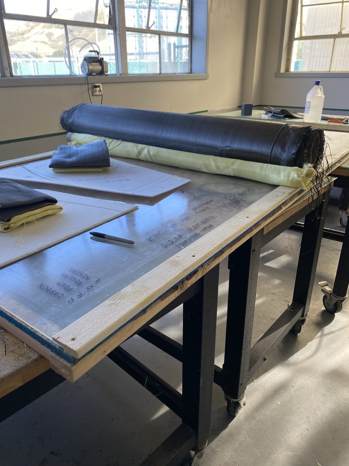 Carbon-Kevlar + Rohacell materials